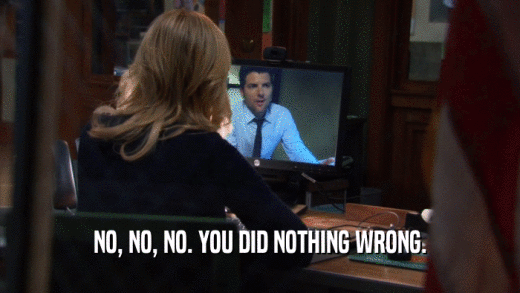NO, NO, NO. YOU DID NOTHING WRONG.  