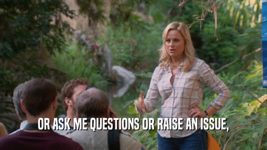 OR ASK ME QUESTIONS OR RAISE AN ISSUE,  