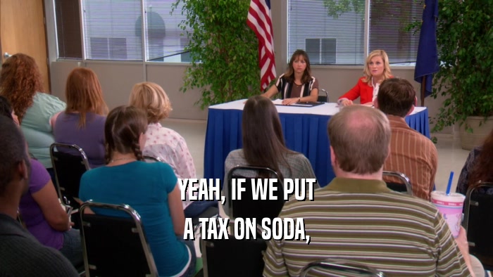 YEAH, IF WE PUT A TAX ON SODA, 