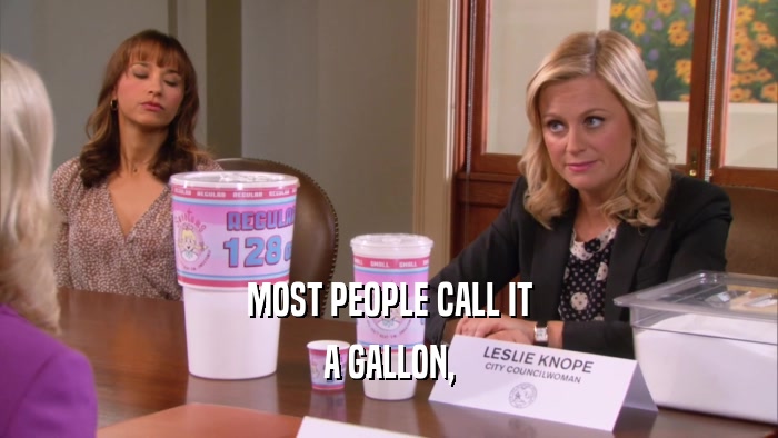 MOST PEOPLE CALL IT A GALLON, 