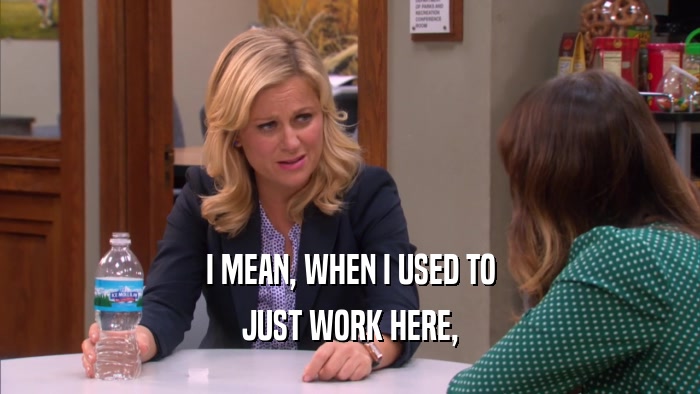 I MEAN, WHEN I USED TO JUST WORK HERE, 