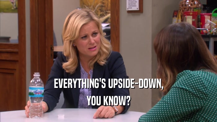 EVERYTHING'S UPSIDE-DOWN, YOU KNOW? 