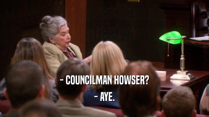 - COUNCILMAN HOWSER? - AYE. 