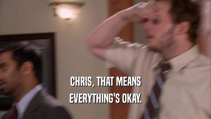 CHRIS, THAT MEANS
 EVERYTHING'S OKAY.
 