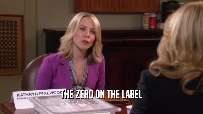 THE ZERO ON THE LABEL  