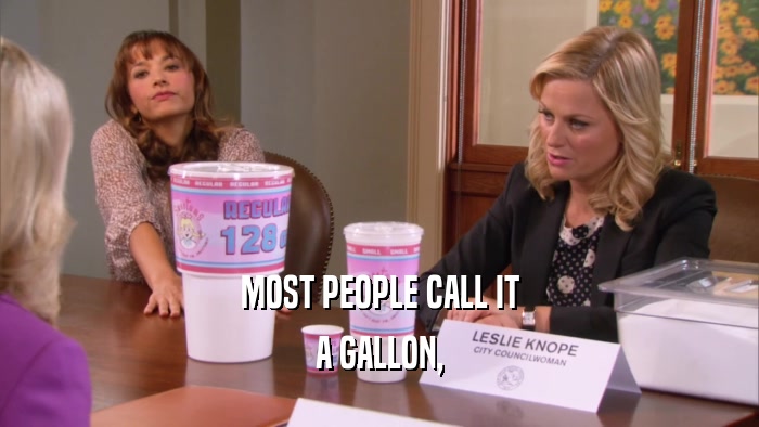 MOST PEOPLE CALL IT A GALLON, 