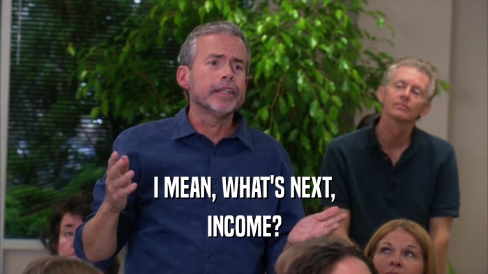 I MEAN, WHAT'S NEXT, INCOME? 