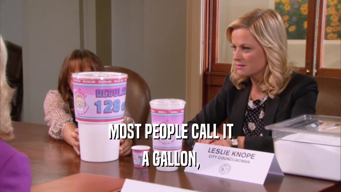 MOST PEOPLE CALL IT A GALLON, 