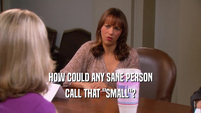 HOW COULD ANY SANE PERSON CALL THAT 