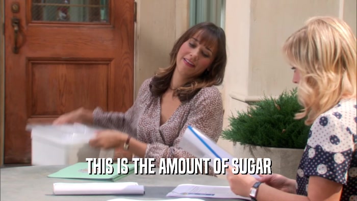 THIS IS THE AMOUNT OF SUGAR  