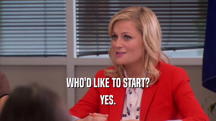 WHO'D LIKE TO START? YES. 