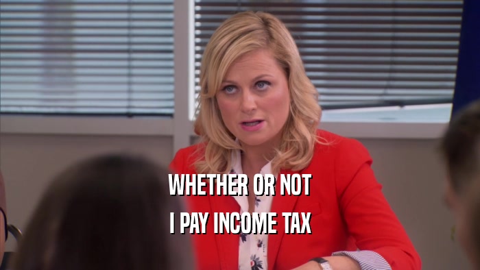 WHETHER OR NOT
 I PAY INCOME TAX
 