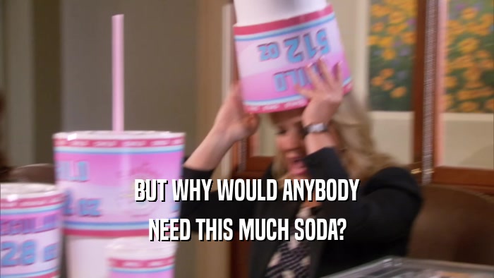 BUT WHY WOULD ANYBODY NEED THIS MUCH SODA? 