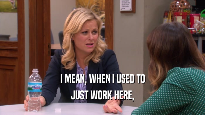 I MEAN, WHEN I USED TO JUST WORK HERE, 