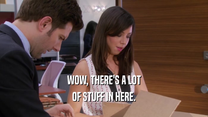 WOW, THERE'S A LOT OF STUFF IN HERE. 