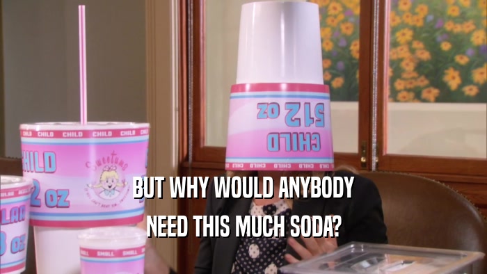 BUT WHY WOULD ANYBODY NEED THIS MUCH SODA? 