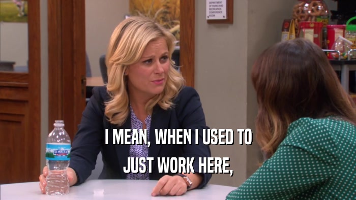 I MEAN, WHEN I USED TO JUST WORK HERE, 