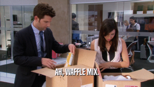 AH, WAFFLE MIX.  
