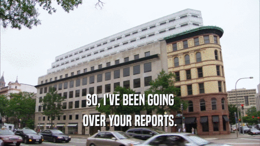 SO, I'VE BEEN GOING OVER YOUR REPORTS. 