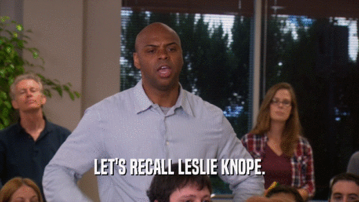 LET'S RECALL LESLIE KNOPE.  
