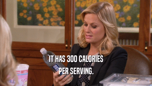 IT HAS 300 CALORIES PER SERVING. 