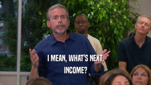 I MEAN, WHAT'S NEXT, INCOME? 