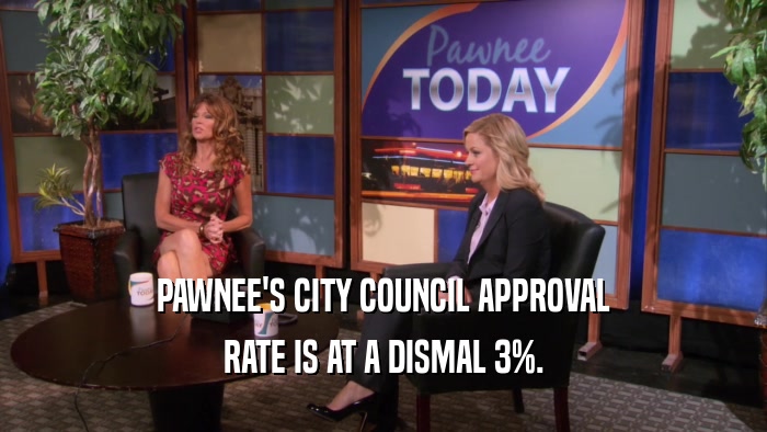 PAWNEE'S CITY COUNCIL APPROVAL RATE IS AT A DISMAL 3%. 