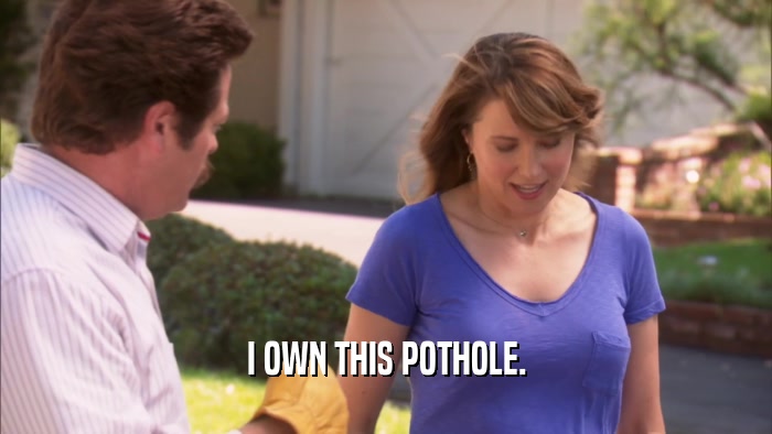 I OWN THIS POTHOLE.  
