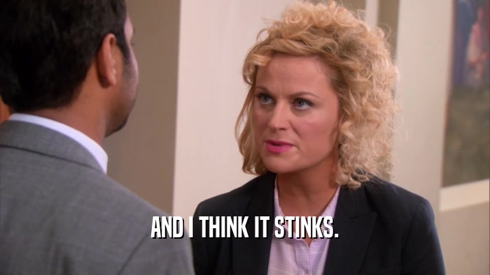 AND I THINK IT STINKS.  
