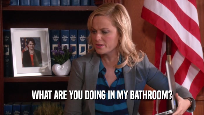 WHAT ARE YOU DOING IN MY BATHROOM?  