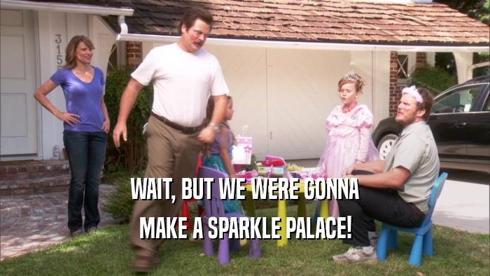WAIT, BUT WE WERE GONNA MAKE A SPARKLE PALACE! 