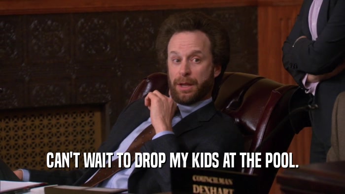 CAN'T WAIT TO DROP MY KIDS AT THE POOL.  