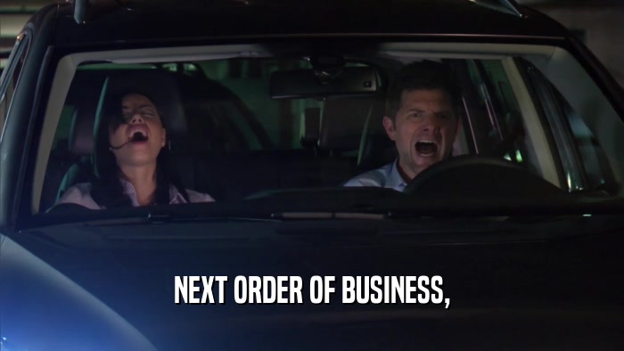 NEXT ORDER OF BUSINESS,  