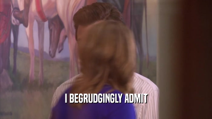 I BEGRUDGINGLY ADMIT  
