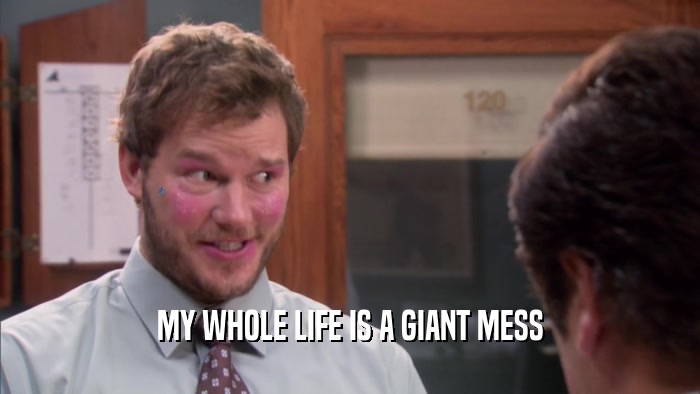 MY WHOLE LIFE IS A GIANT MESS  