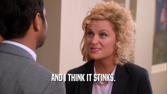 AND I THINK IT STINKS.  