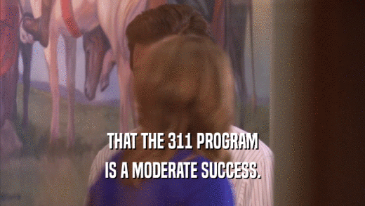 THAT THE 311 PROGRAM IS A MODERATE SUCCESS. 