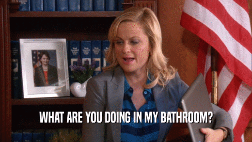 WHAT ARE YOU DOING IN MY BATHROOM?  