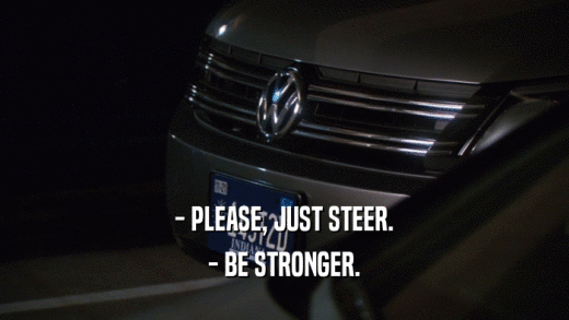 - PLEASE, JUST STEER. - BE STRONGER. 