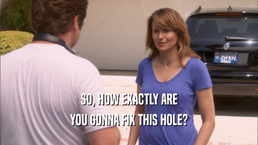 SO, HOW EXACTLY ARE YOU GONNA FIX THIS HOLE? 