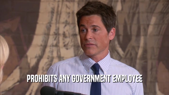 PROHIBITS ANY GOVERNMENT EMPLOYEE  