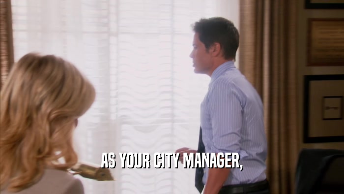 AS YOUR CITY MANAGER,  