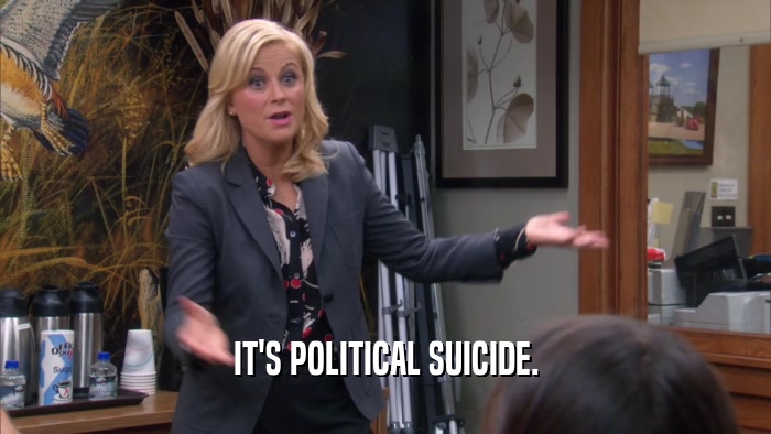 IT'S POLITICAL SUICIDE.  