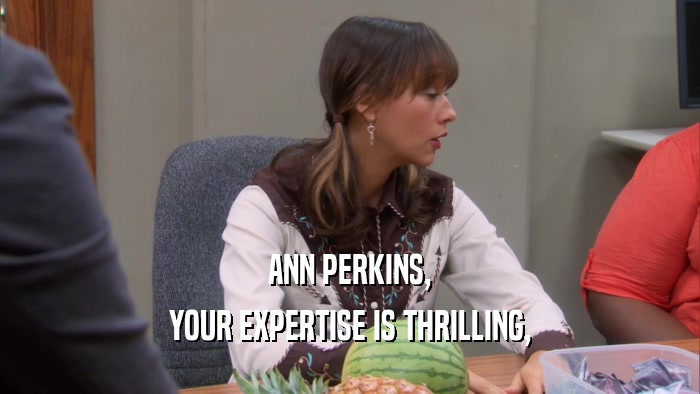 ANN PERKINS, YOUR EXPERTISE IS THRILLING, 