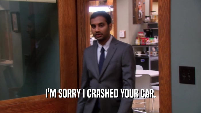 I'M SORRY I CRASHED YOUR CAR.  