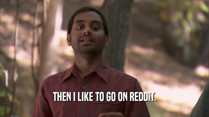 THEN I LIKE TO GO ON REDDIT.  