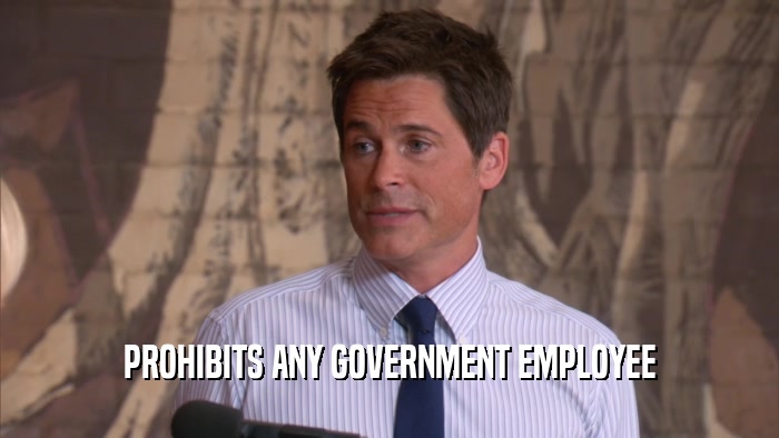 PROHIBITS ANY GOVERNMENT EMPLOYEE  
