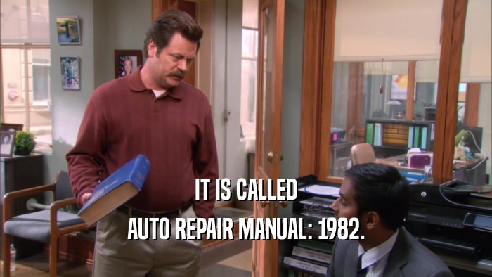 IT IS CALLED AUTO REPAIR MANUAL: 1982. 