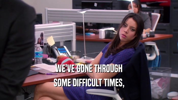 WE'VE GONE THROUGH SOME DIFFICULT TIMES, 