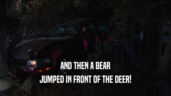 AND THEN A BEAR JUMPED IN FRONT OF THE DEER! 